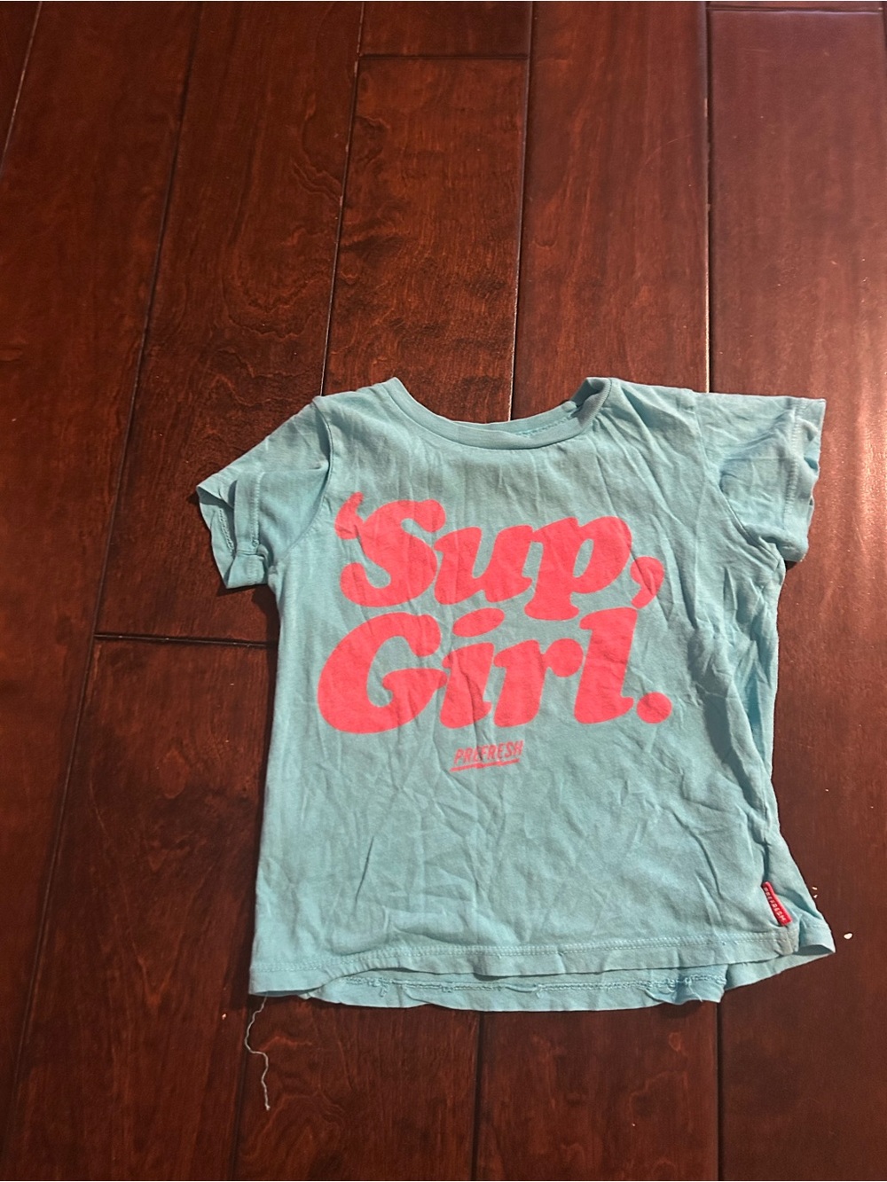 Prefresh Short Sleeve Tee with Pink 'Sup, Girl.' Graphic